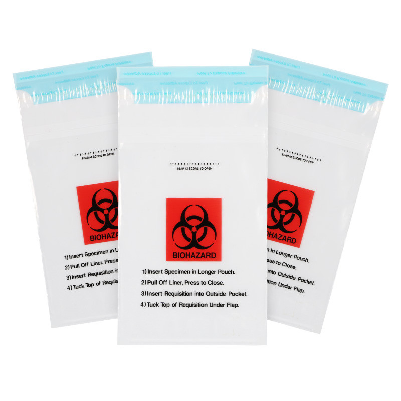 La bolsa de plástico médica clara que se puede volver a sellar del LDPE para el Biohazard del laboratorio