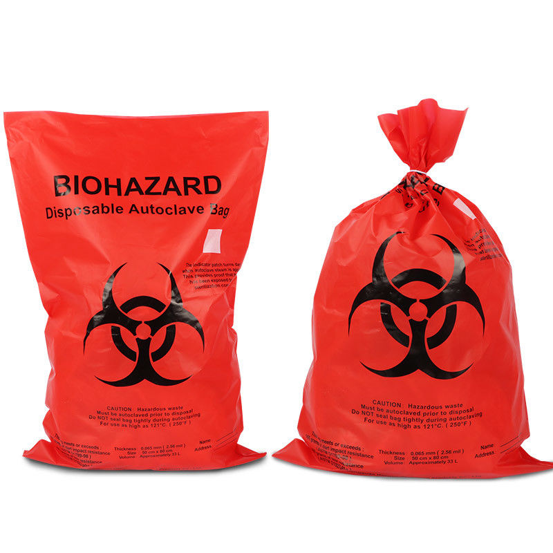 Las bolsas de plástico aptas para el autoclave del Biohazard de los PP con el indicador de la temperatura