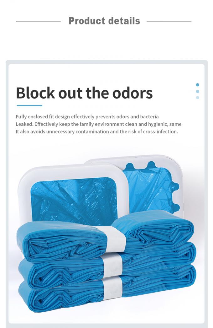 Bolsas de recarga de basura de gatos de HDPE de 26 cm de color azul para el cubo del genio 4