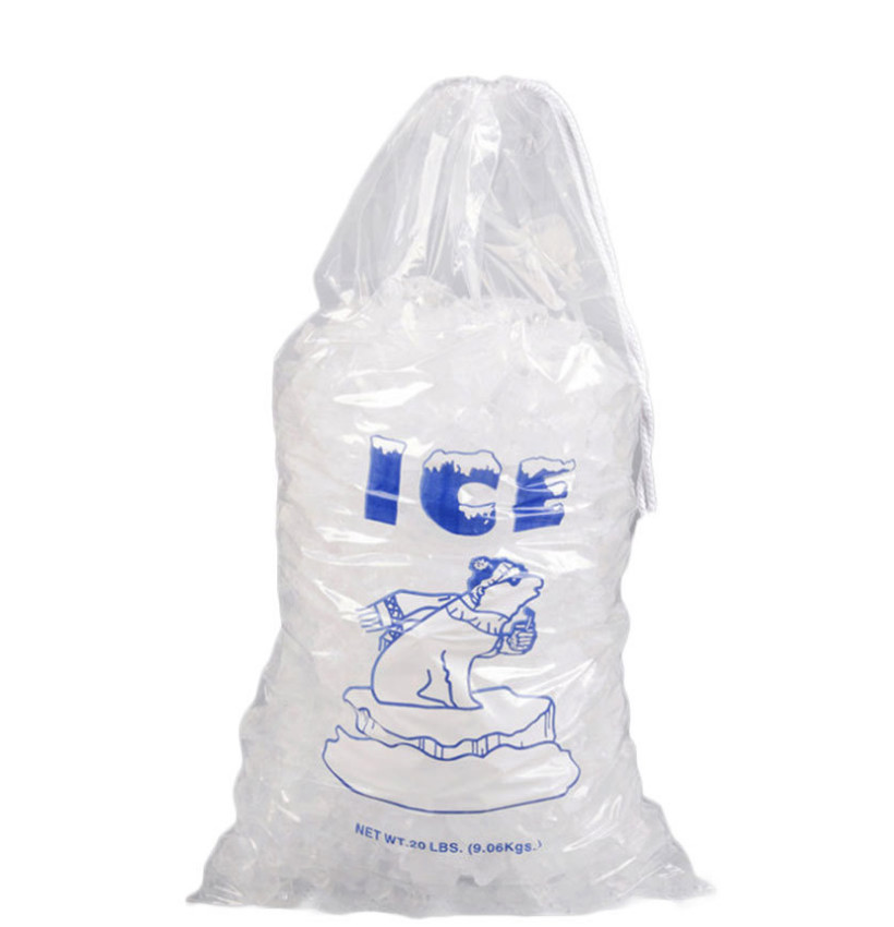 El hielo del plástico transparente del LDPE de 10LBS 20LBS empaqueta con el cliente propio logotipo