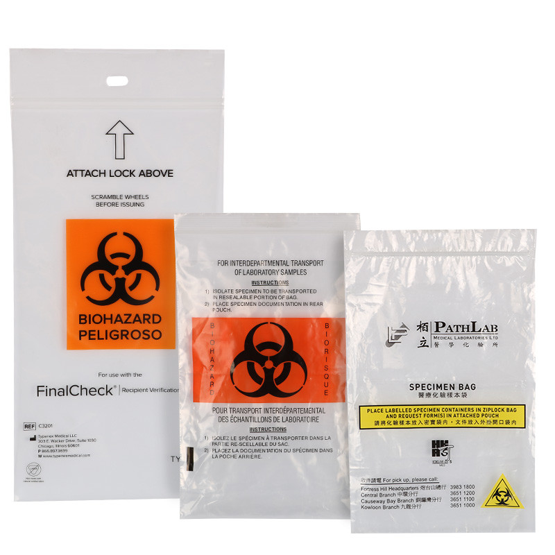 las bolsas de plástico del Biohazard 95kpa