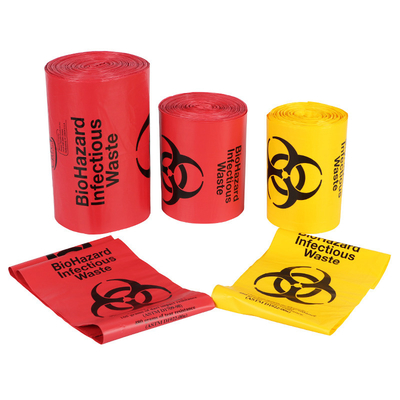 Bolso inútil plástico infeccioso médico del Biohazard resistente fuerte en rollo