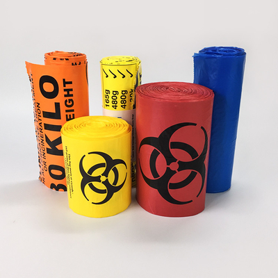Bolso inútil infeccioso de impresión de encargo del Biohazard plástico en rollo