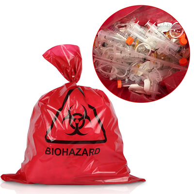Autoclave roja de la bolsa de plástico del Biohazard de 135 grados de los PP para médico
