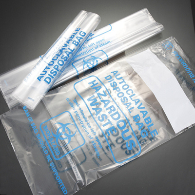 Autoclave plástica del polipropileno de 2 Mil Clear Biohazard Waste Bag