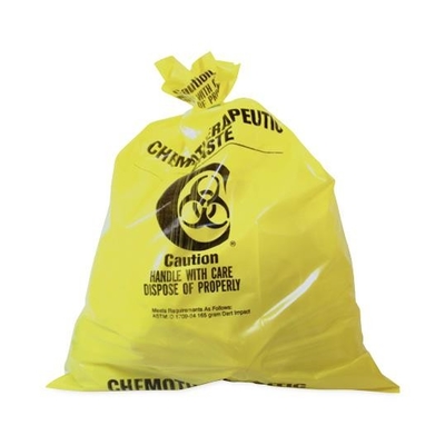 LDPE 2 bolsos amarillos de la atención sanitaria del Biohazard fuerte de la milipulgada para el hospital