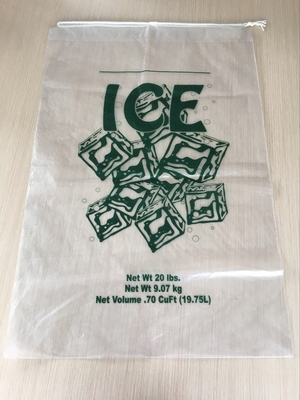 8LB bolsas de hielo LDPE con cuerda de tira - 10 