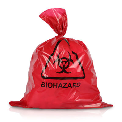 HDPE inútil médico rojo de encargo del LDPE de los bolsos 65MIC de la autoclave ISO9001