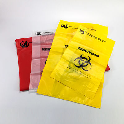 Bolso disponible de la autoclave del Biohazard del HDPE, bolsos médicos amarillos de la eliminación de residuos