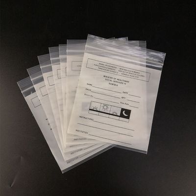 Ziplock polivinílico de la medicina de la bolsa de plástico del LDPE de la prenda impermeable para la dispensación de la píldora