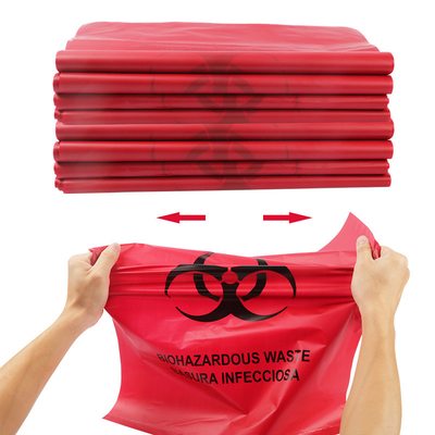 Los bolsos peligrosos de la eliminación de residuos del Biohazard rojo PUNTEAN los estándares de ASTM para el uso del hospital