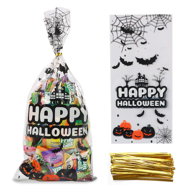 Cliente del LDPE de los PP que imprime bolsos del celofán de Halloween de 150 pedazos