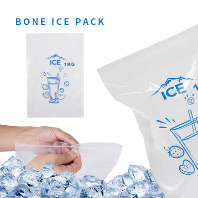 El hielo plástico Ziplock del LDPE 1KG empaqueta 0.035-0.05m m para la entrega conveniente